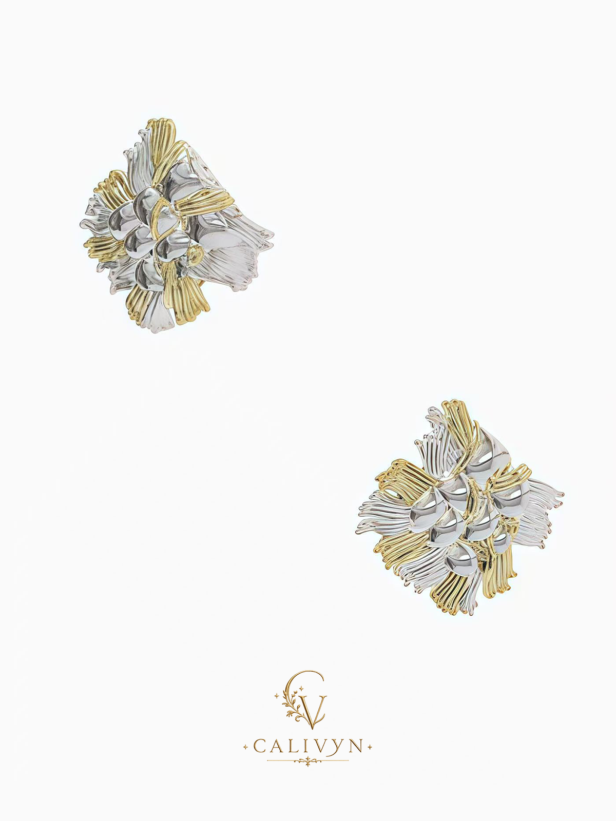 Tweed Stud Earrings – Metal Weave Square Design