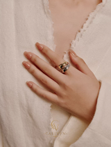 Color-Block Curved Irregular Ring – Statement Jewelry